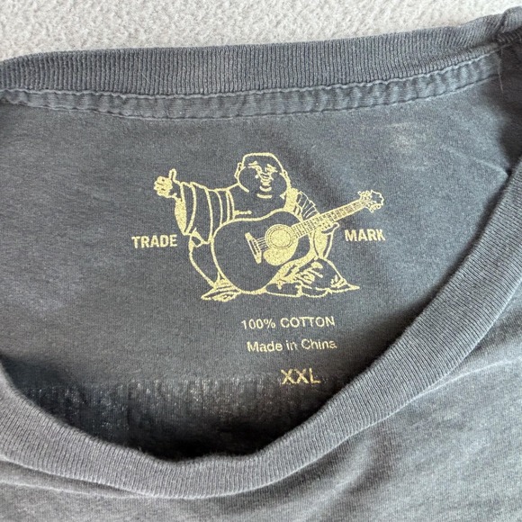 True Religion Brand Jeans Shirt Mens 2XL Black Buddha World Tour Graphic Tee - Picture 4 of 7